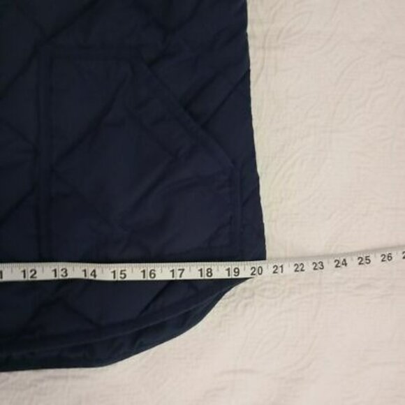 J.Crew Quilted Down Vest With Gold Zipper M Navy Blue - Picture 9 of 9